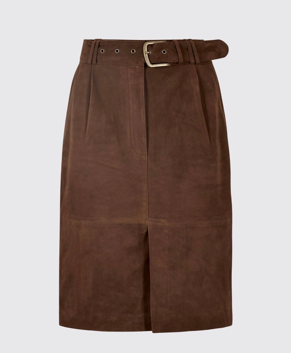 Dubarry Knelangt semsket skinnskjørt