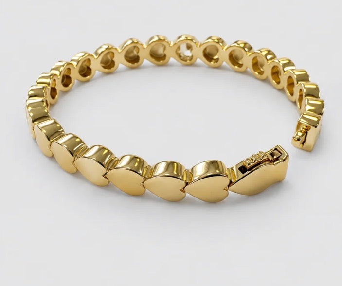 Josefine - Heart Bangle Bracelet Gold