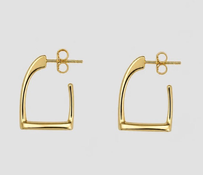 Johanne - Large Stirrup Earrings Gold