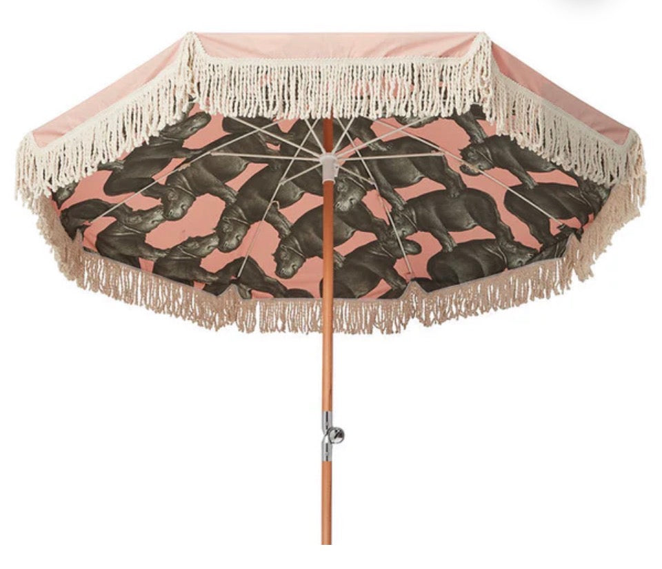 Produkt bilde av parasoll fra monchiqe med flodhest motiv