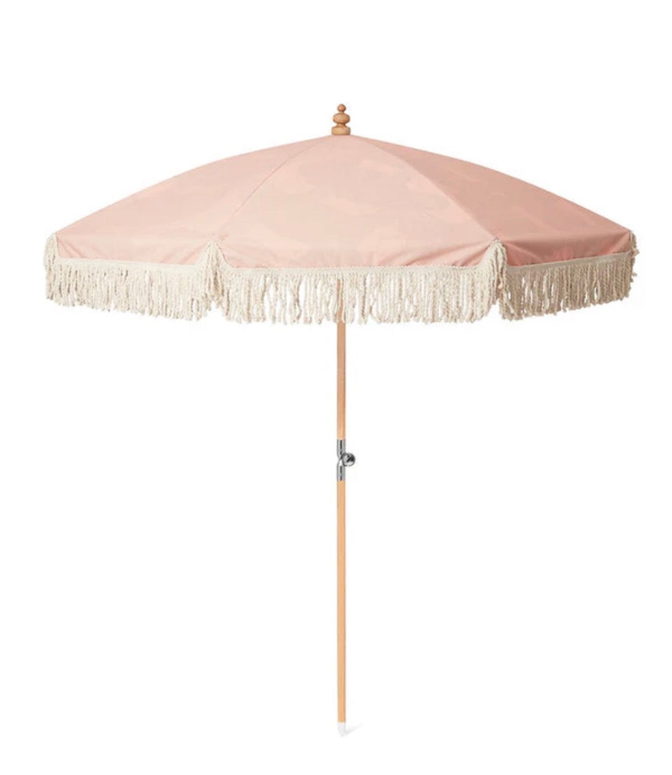 Produkt bilde av parasoll fra monchiqe med flodhest motiv rosa