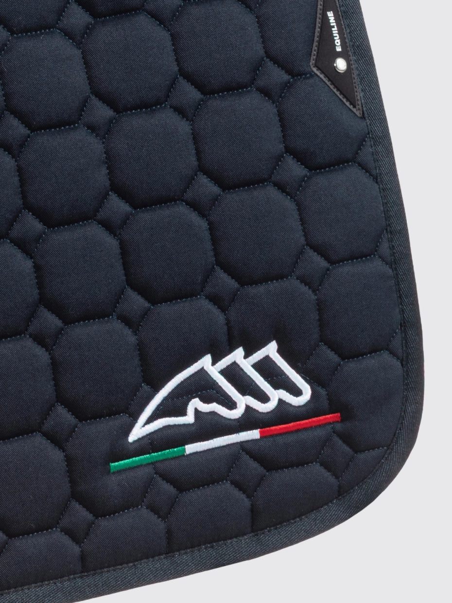 Octagon sjabrak med logo blå nærbilde italiensk flagg