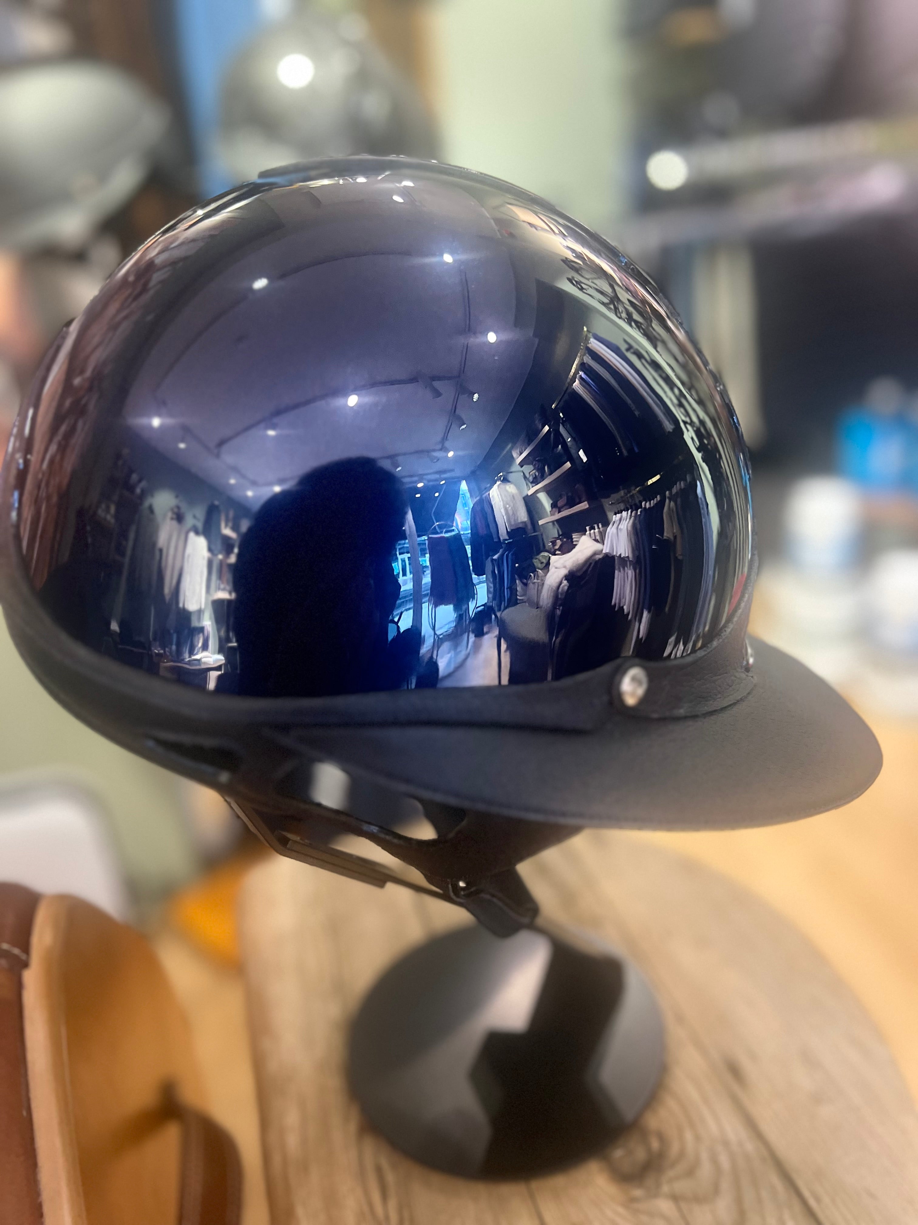 Premium eclipse blå ridehjelm glossy fra Antarès 